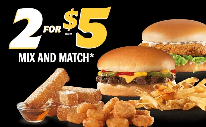 2 For 5 Menu