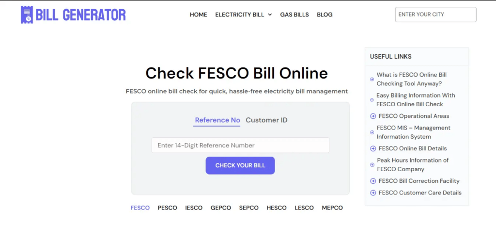 Streamlining Your Utility Management: FESCO Bill Check Online with Bill Generator